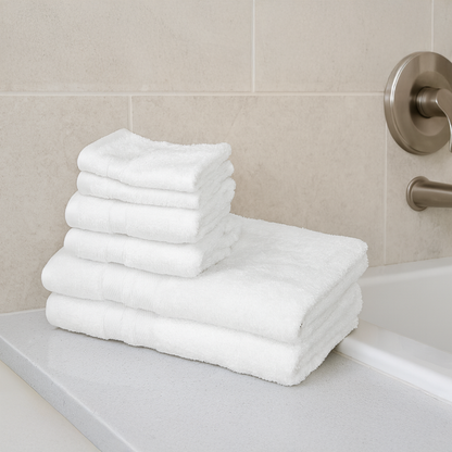 Bibb Home 6-Piece Luxury Combed Cotton Towel Set