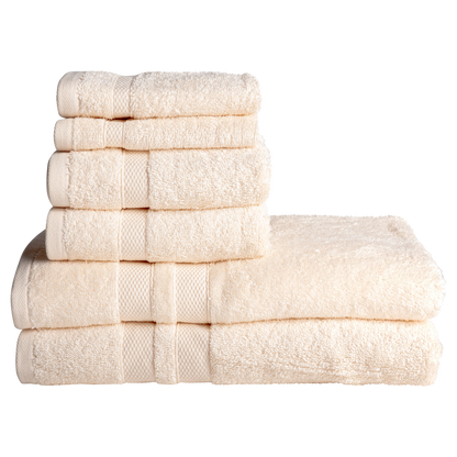 Bibb Home 6-Piece Luxury Combed Cotton Towel Set