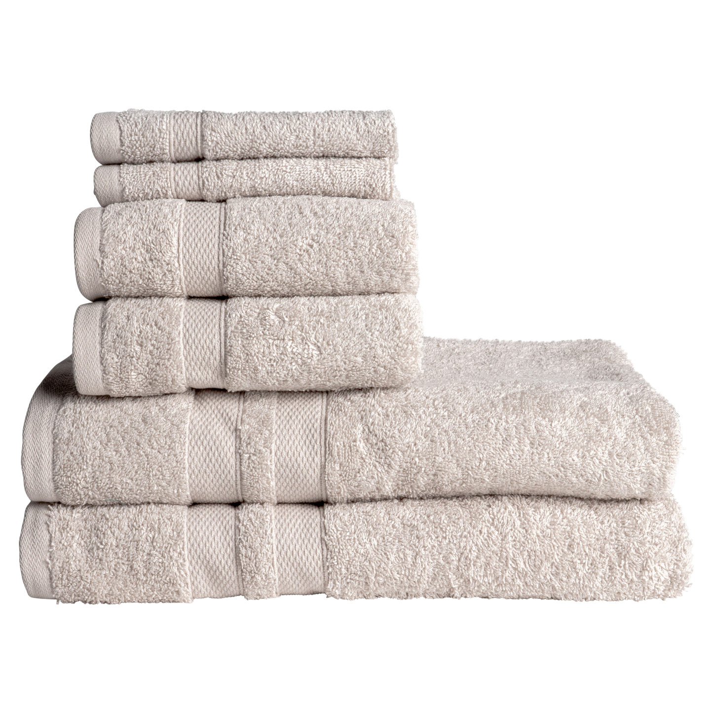 Bibb Home 6-Piece Luxury Combed Cotton Towel Set