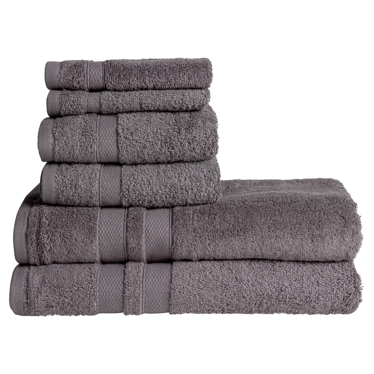 Bibb Home 6-Piece Luxury Combed Cotton Towel Set
