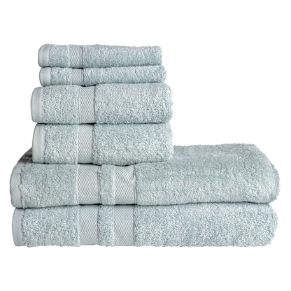 Bibb Home 6-Piece Luxury Combed Cotton Towel Set