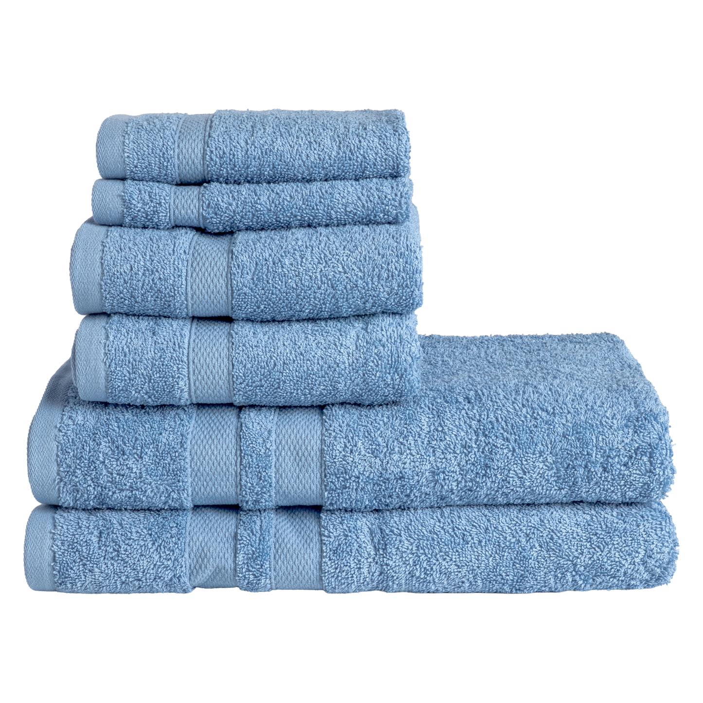 Bibb Home 6-Piece Luxury Combed Cotton Towel Set