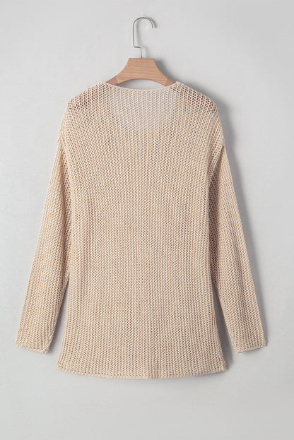 Threaded Pear Hadley Crochet Hollow-out Sweater