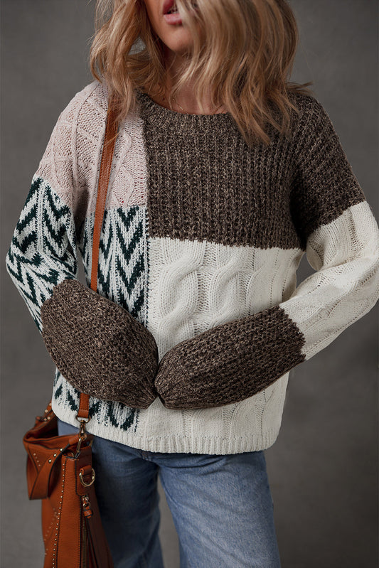 Threaded Pear Norah Knotted Loose Fit Sweater