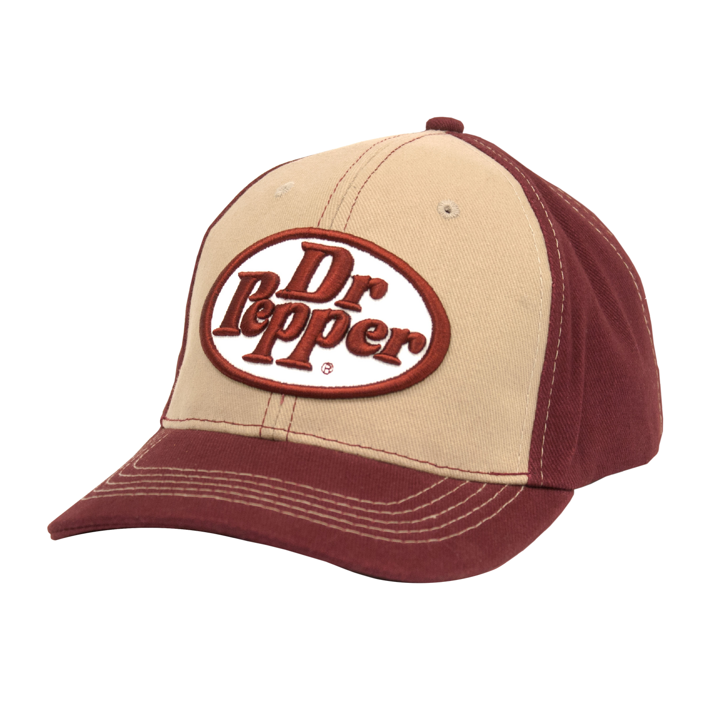 Dr Pepper Oval Logo Hat - Tan and Red