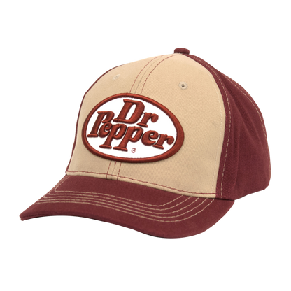 Dr Pepper Oval Logo Hat - Tan and Red