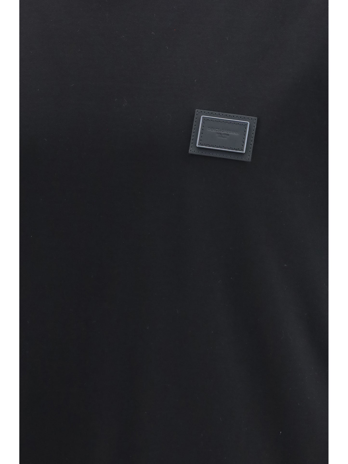 Cotton T-Shirt With Logo Plaque