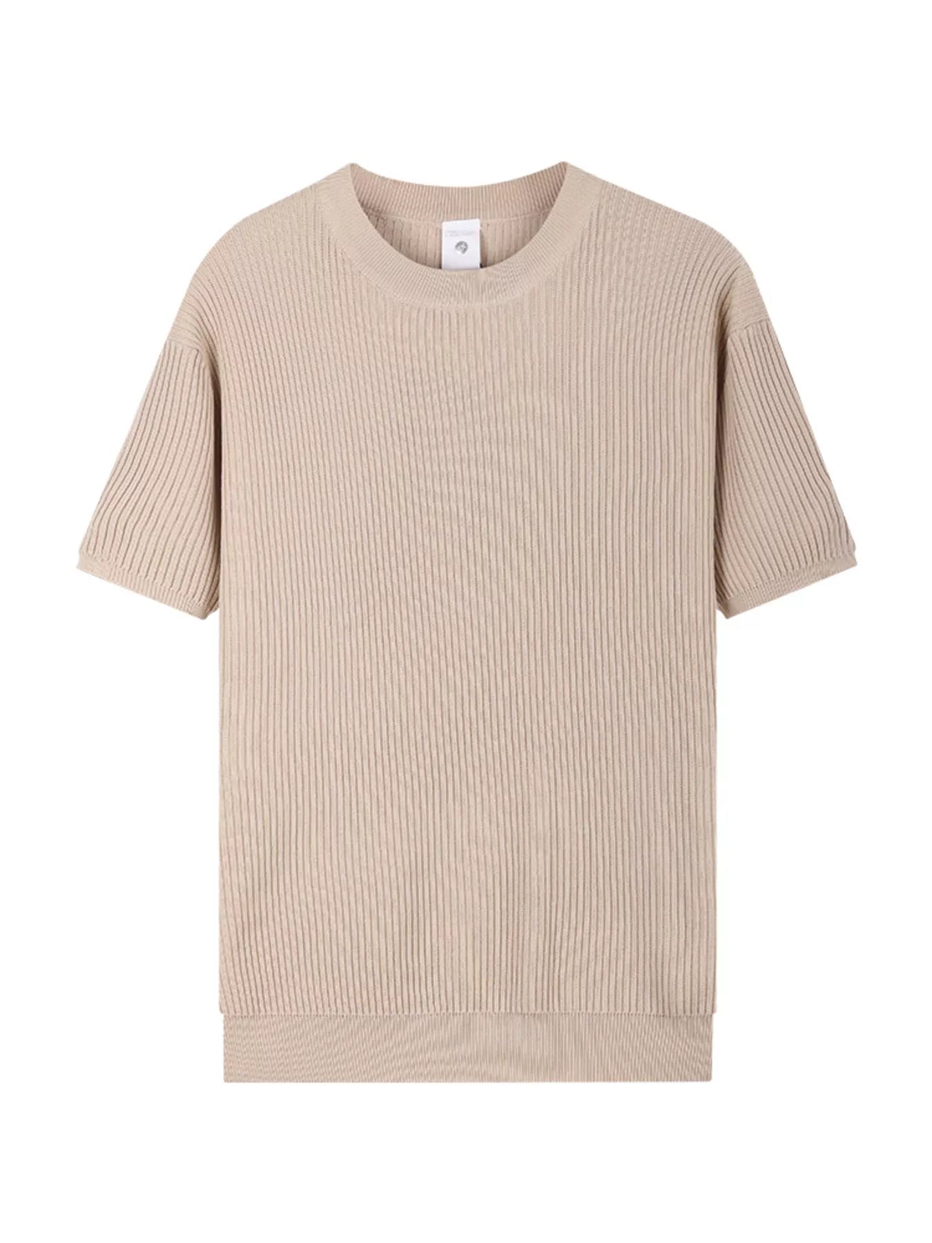 Men's Plus Size Ribbed Knit Relaxed Fit T-Shirt