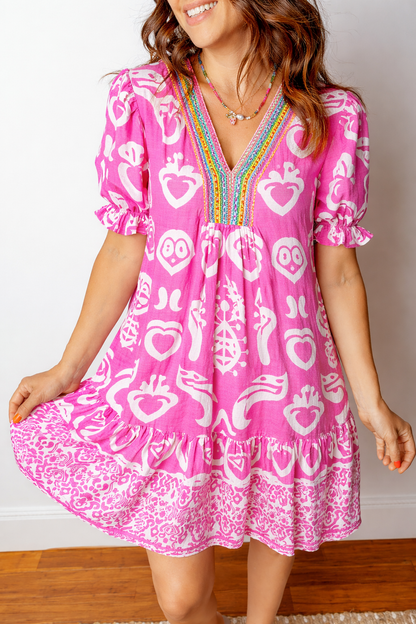 Threaded Pear Alaia Short Sleeve Flared Dress