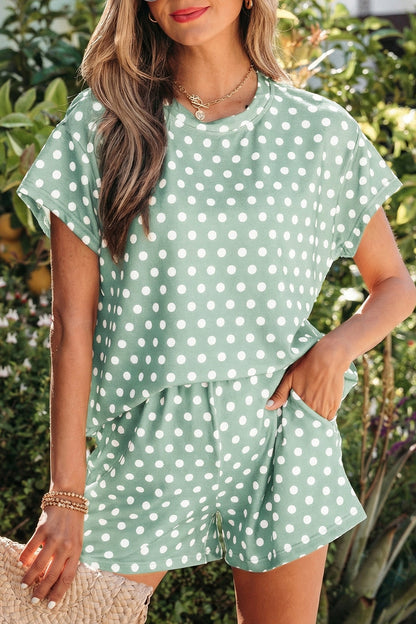 Threaded Pear Brittany Dot Print Short Set