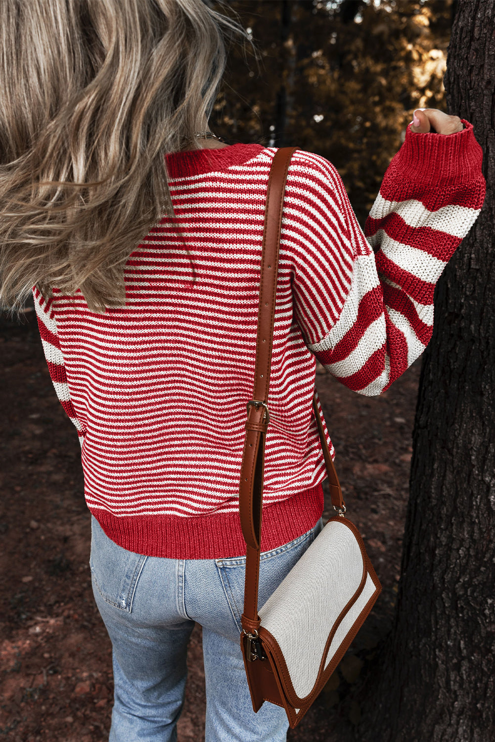 Threaded Pear Emily Stripe Textured Sweater