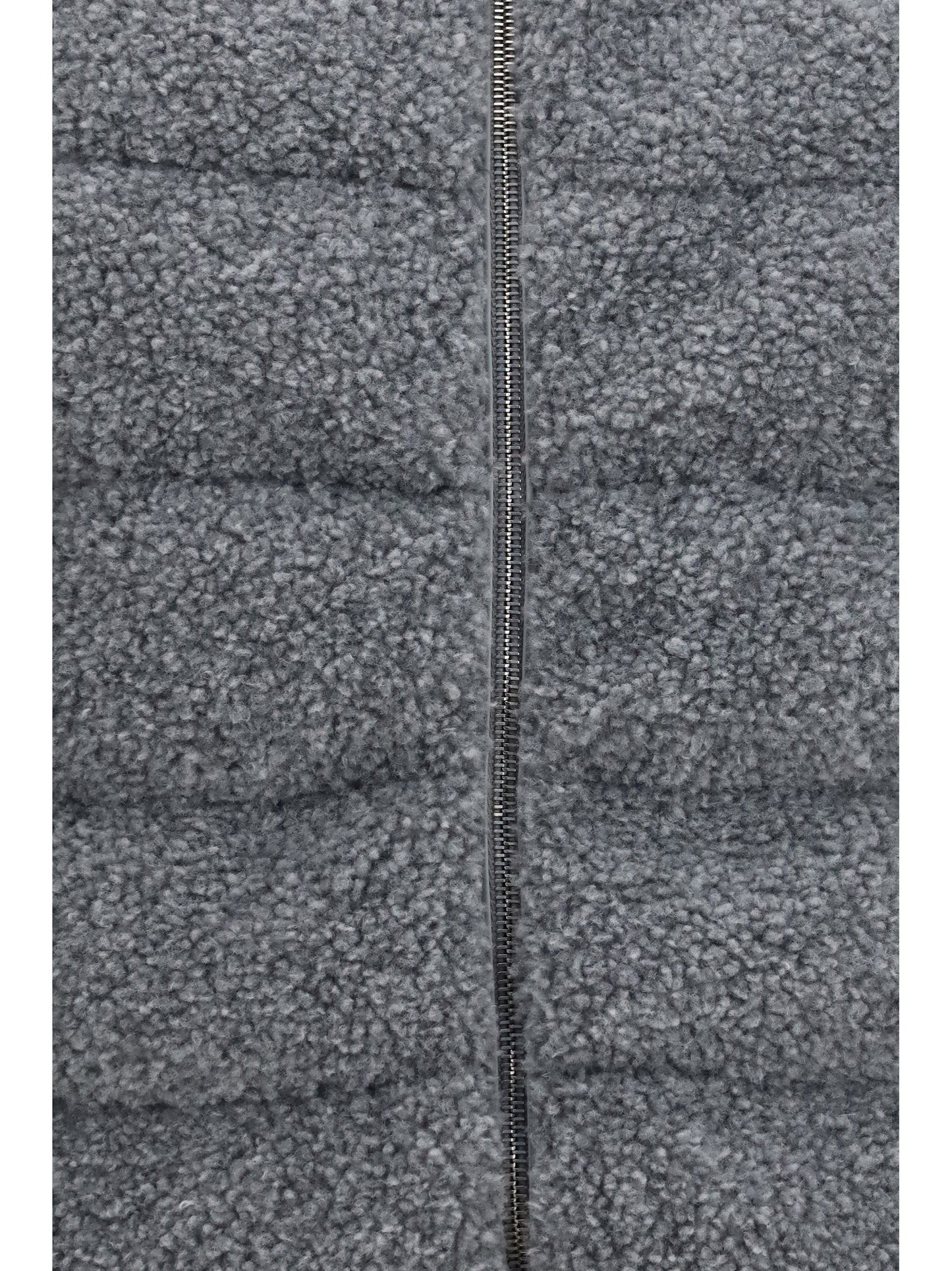 Padded Vest Shearling Front Pearl Grey