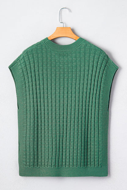 Threaded Pear Birdie Textured Short Sleeve Sweater