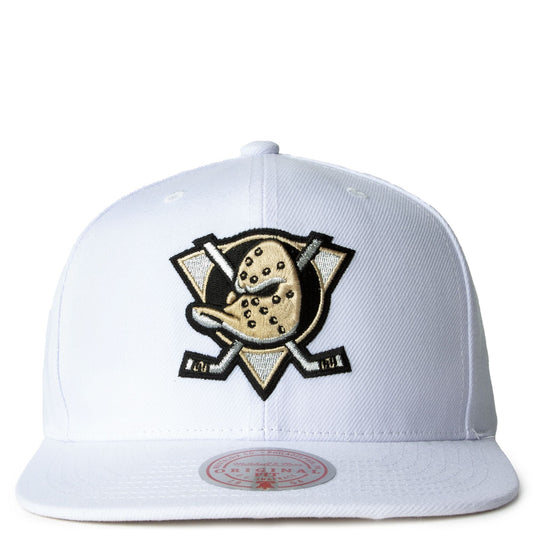 Men's Mitchell & Ness Nhl Winter White Snapback Ducks - White
