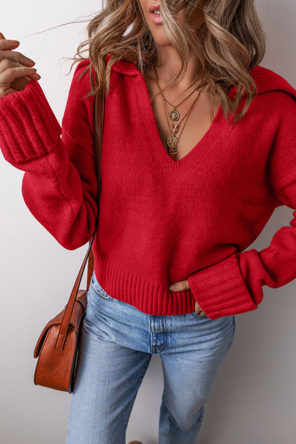 Threaded Pear Avery Edge Sexy Elegant Sweater