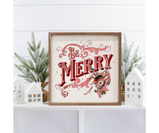 Kendrick Home Pink Be Merry Deer White
