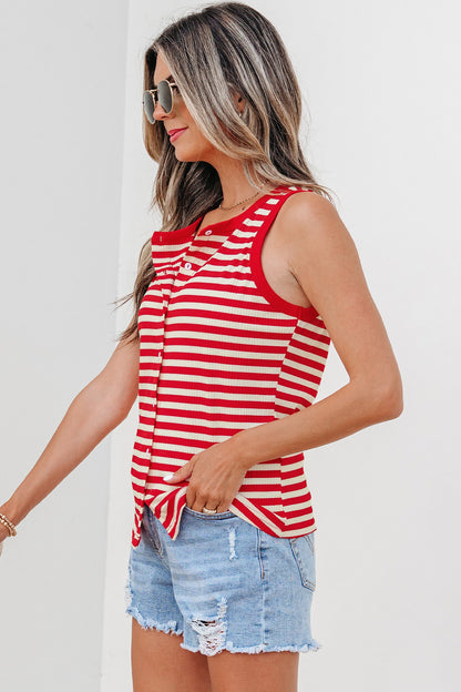 Threaded Pear Monica Ribbed Knit Tank Top