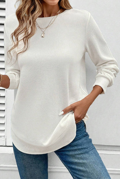Threaded Pear Allison Waffle Long Sleeve Top