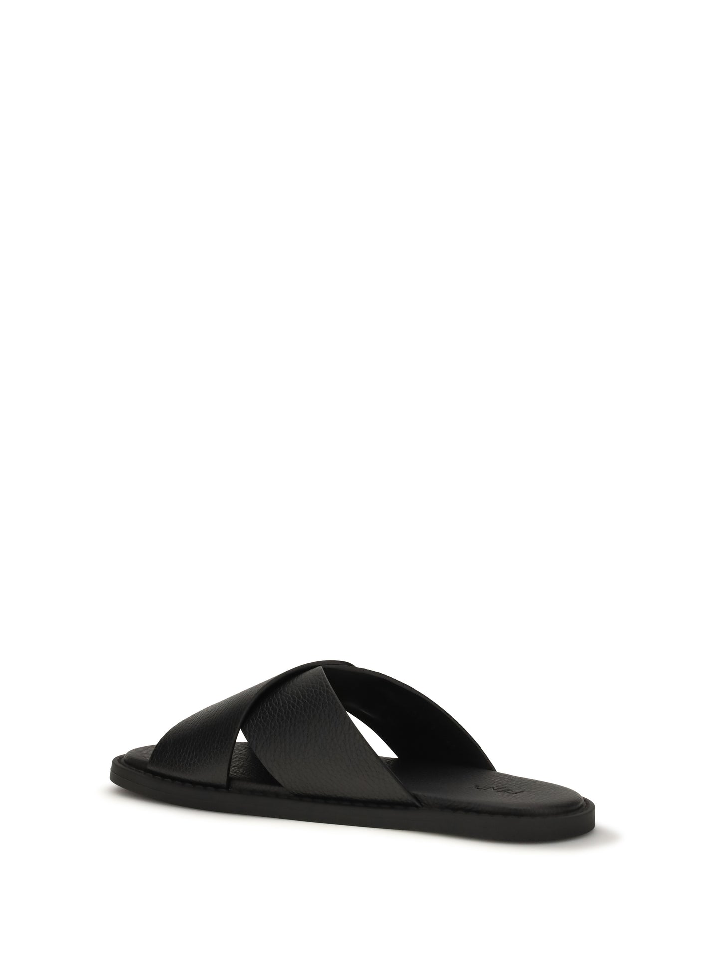 Slide Sandals Black Calfskin