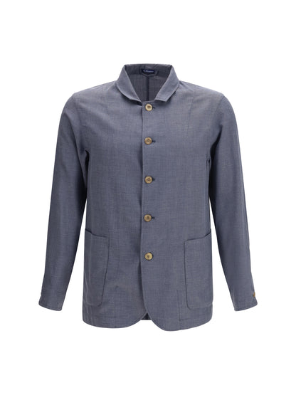 Jacket Cotton-Silk Blend Dark Grey