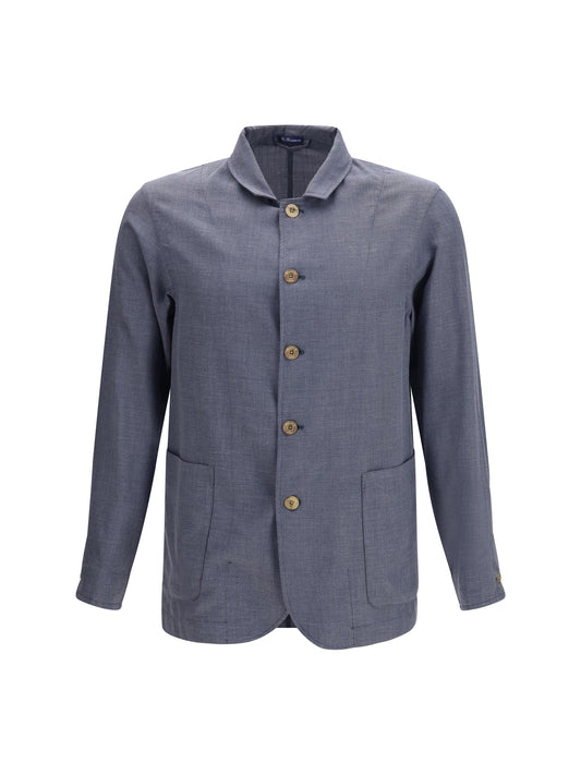 Jacket Cotton-Silk Blend Dark Grey