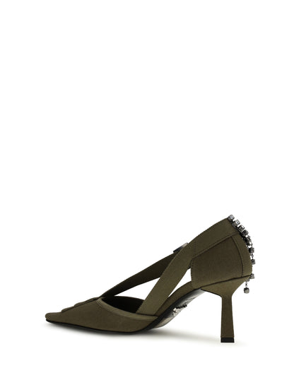 Pumps in Canvas Military Green