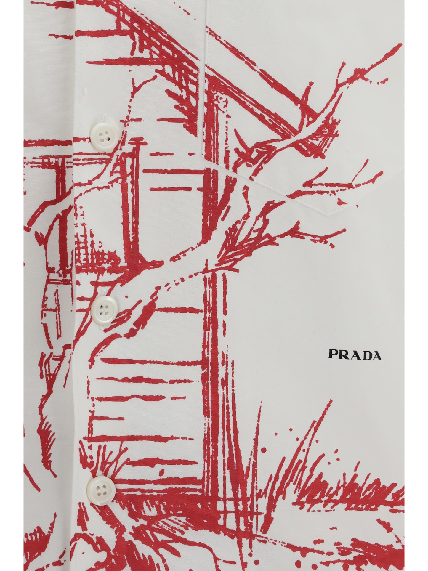 Bowling Shirt Cabin Print Red