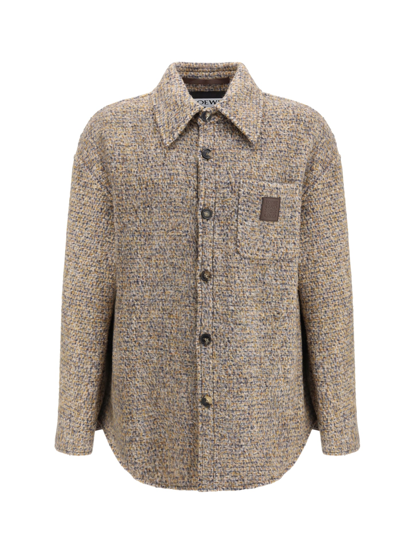 Overshirt Mélange Wool Beige/Blue