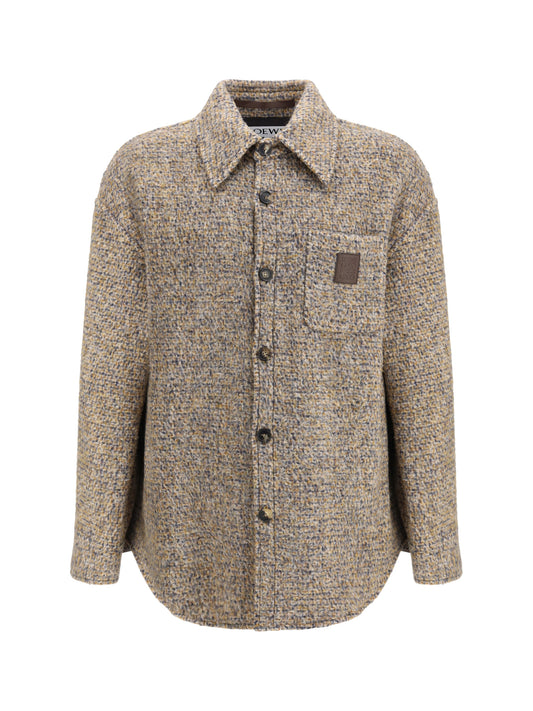 Overshirt Mélange Wool Beige/Blue