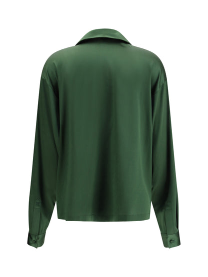 Shirt Stretch Silk Moss Green