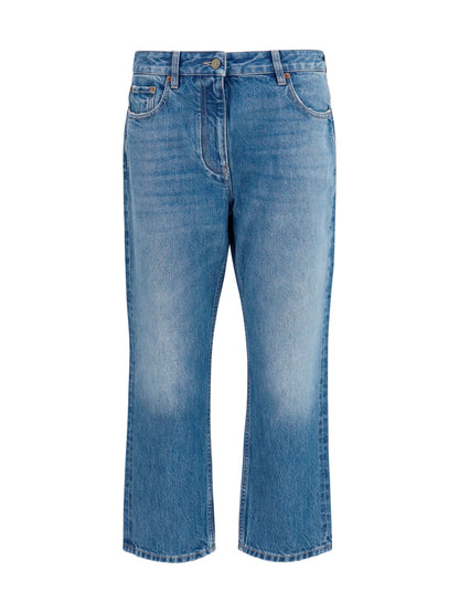Straight-Leg Jeans Medium Blue