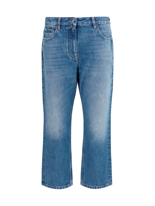 Straight-Leg Jeans Medium Blue