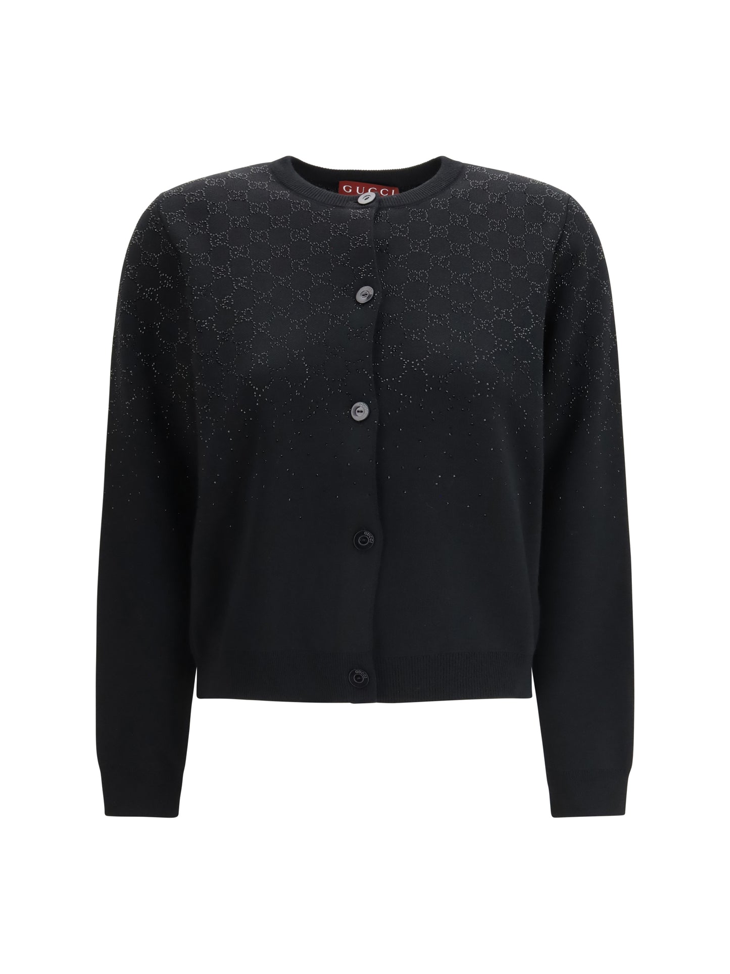 Crew-Neck Cardigan Black/Multicolour