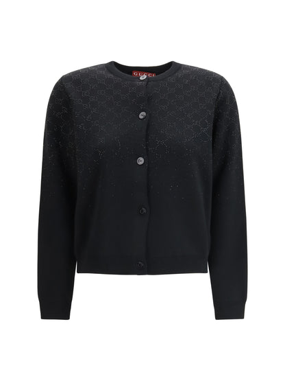 Crew-Neck Cardigan Black/Multicolour