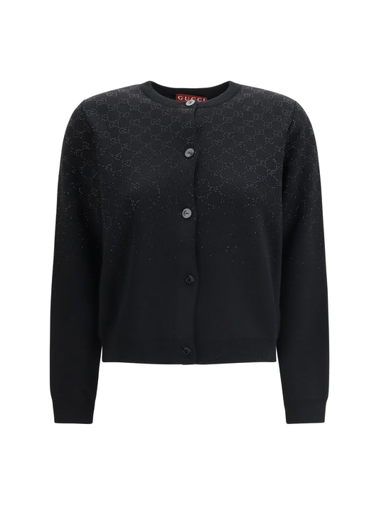 Crew-Neck Cardigan Black/Multicolour