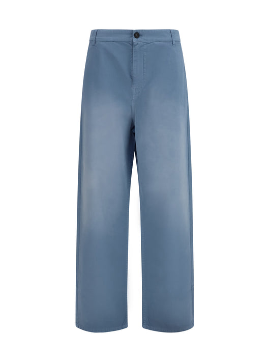Garment-Dyed Wide-Leg Trousers