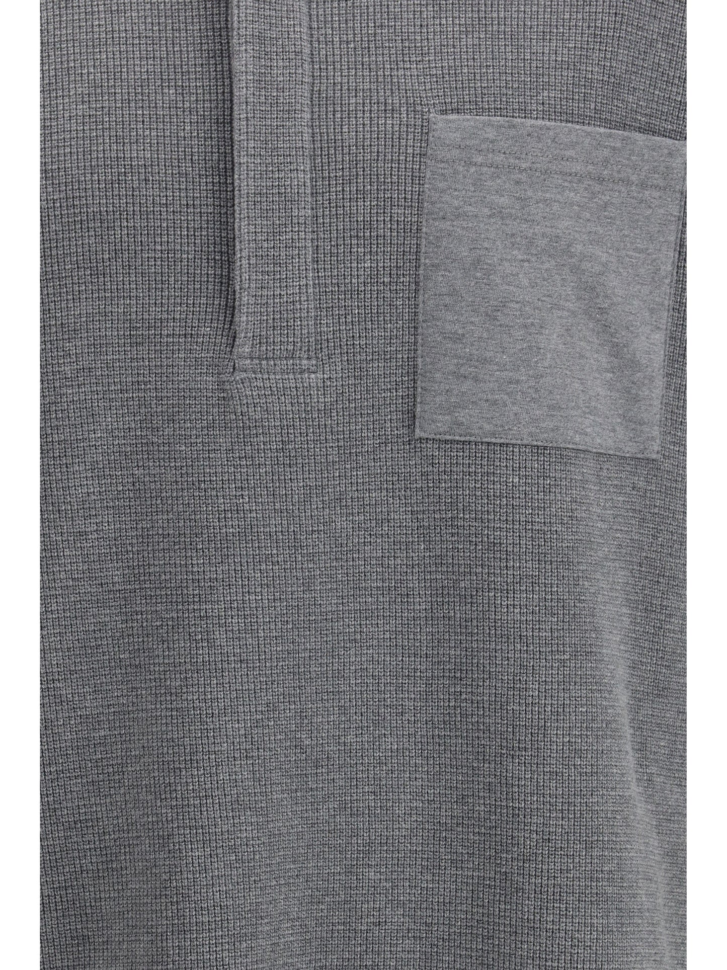 Long Sleeve Polo Shirt Medium Grey