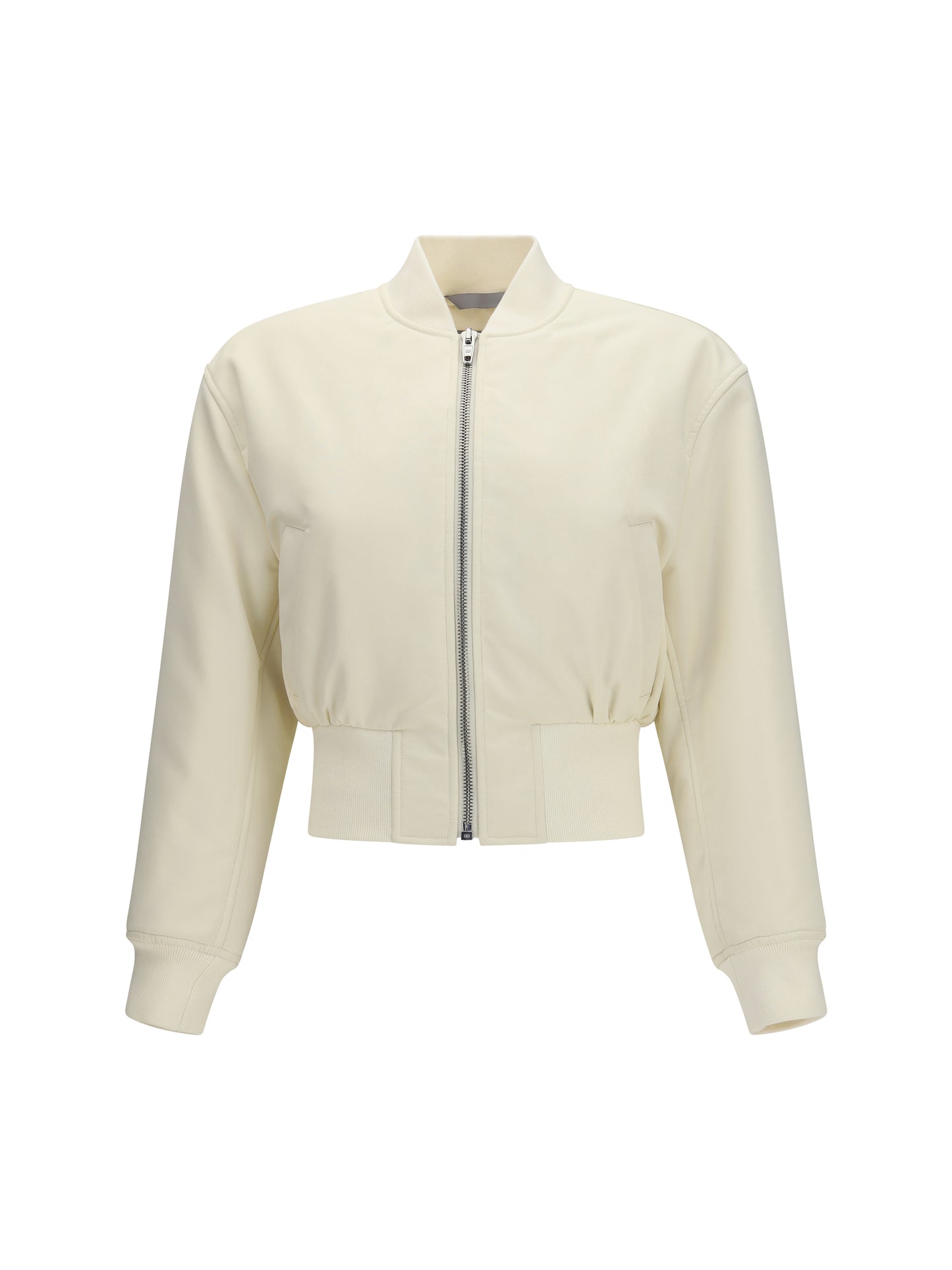 Cropped Bomber Jacket Ivory