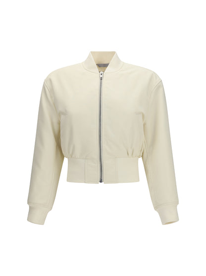 Cropped Bomber Jacket Ivory