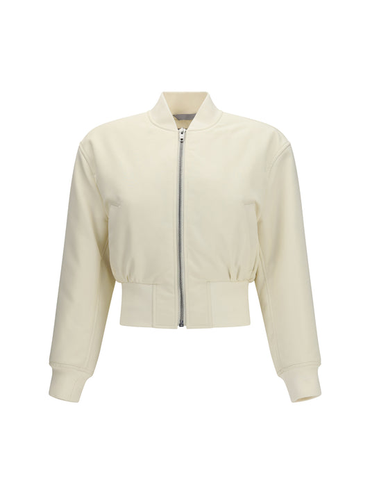 Cropped Bomber Jacket Ivory