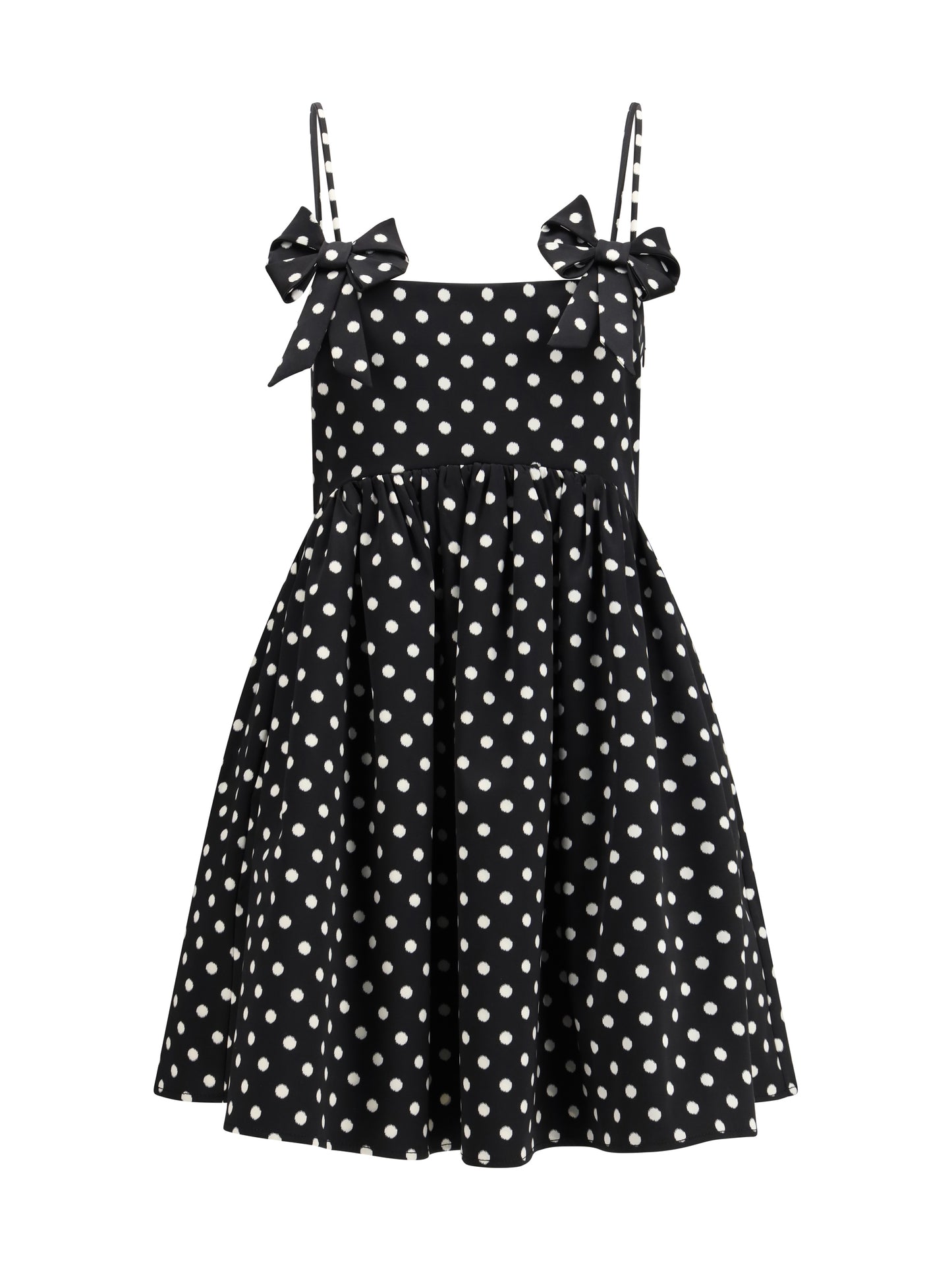 Mini Dress Polka-Dot Satin Black