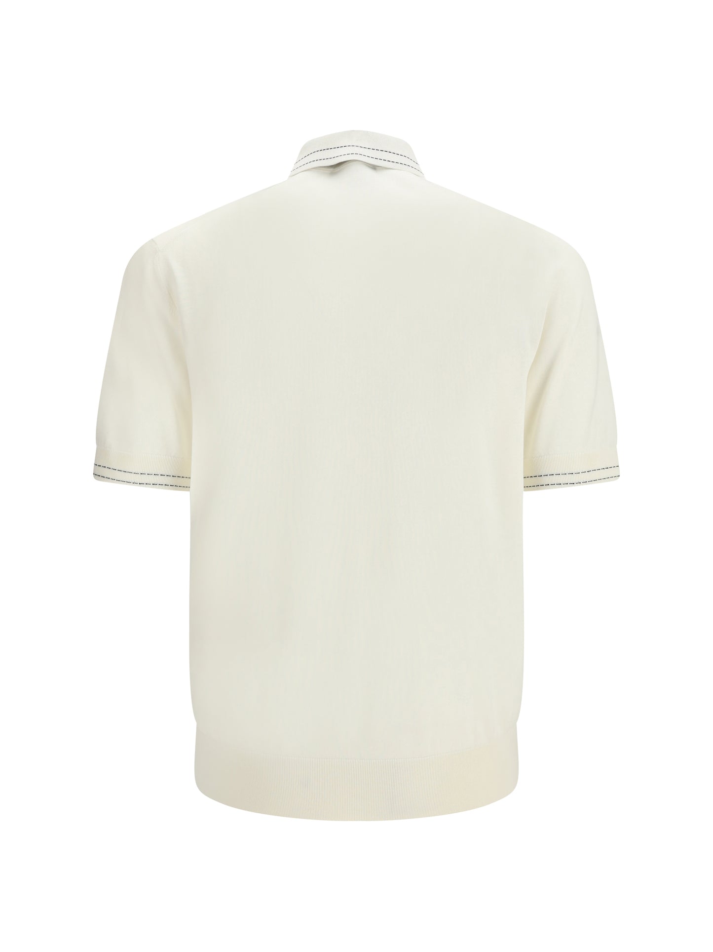 Silk Polo Shirt Natural White