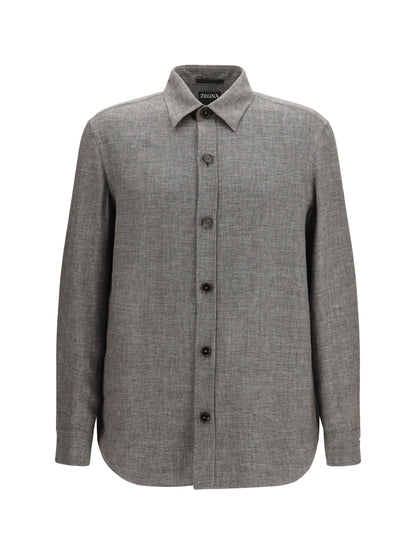 Overshirt Cashmere Linen & Silk Grey