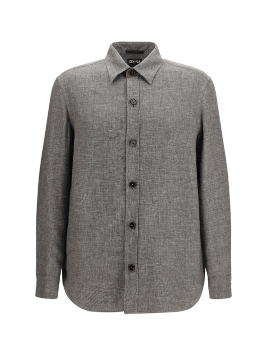 Overshirt Cashmere Linen & Silk Grey