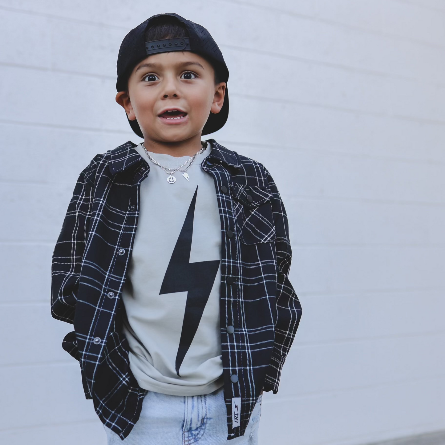 Greige Acid-wash Spark Tee