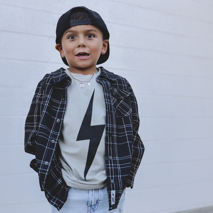 Greige Acid-wash Spark Tee