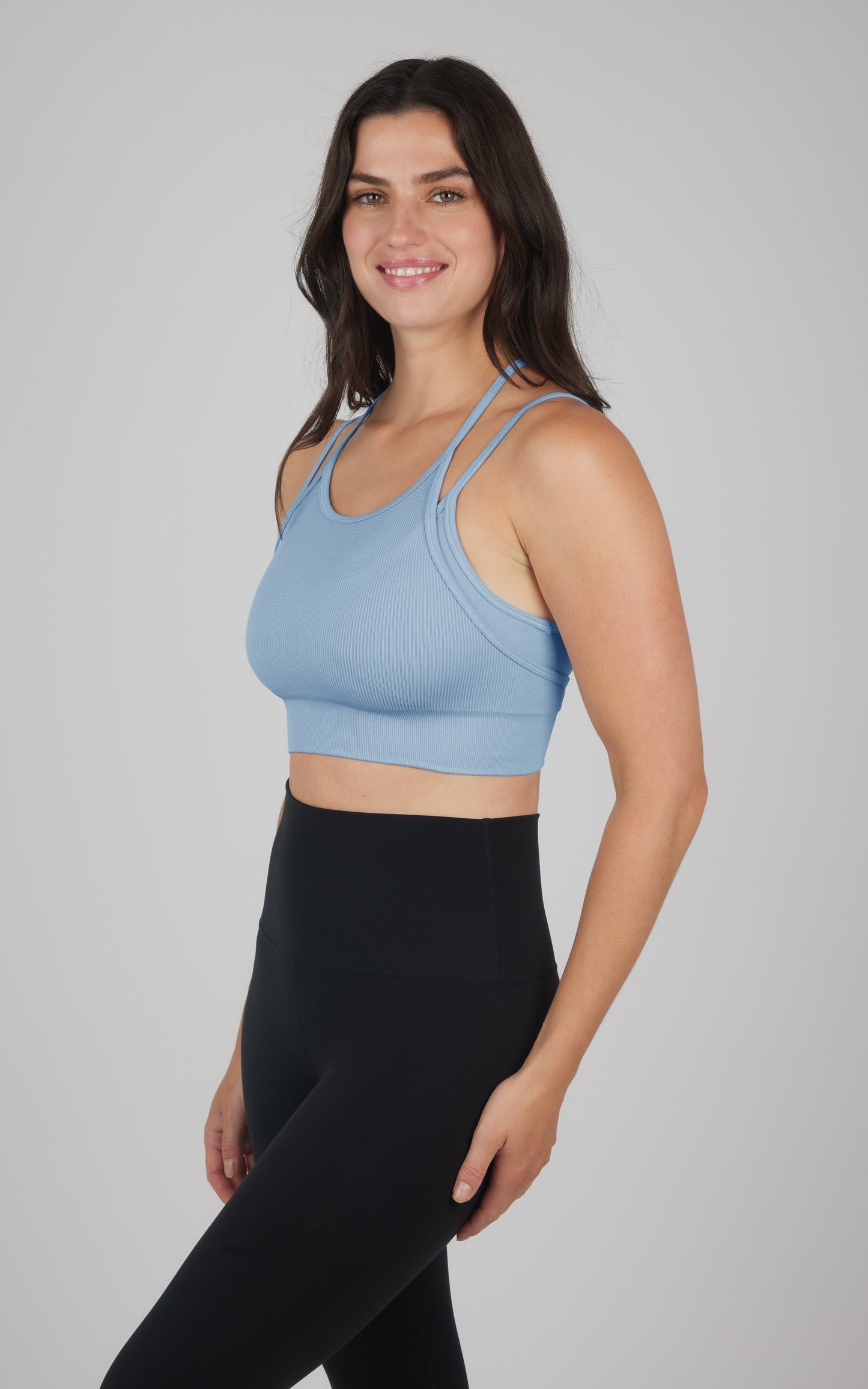 Ribbed Seamless Double Layer Bra