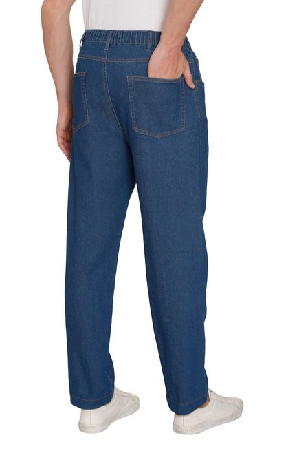 Men's Casual Elastic Waist Denim & Twill Pull on Jeans Pants