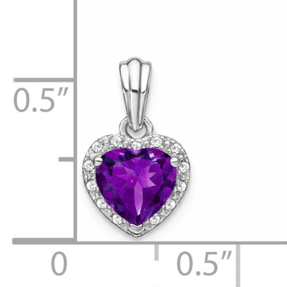 Heart Gemstone and Diamond Halo Pendant