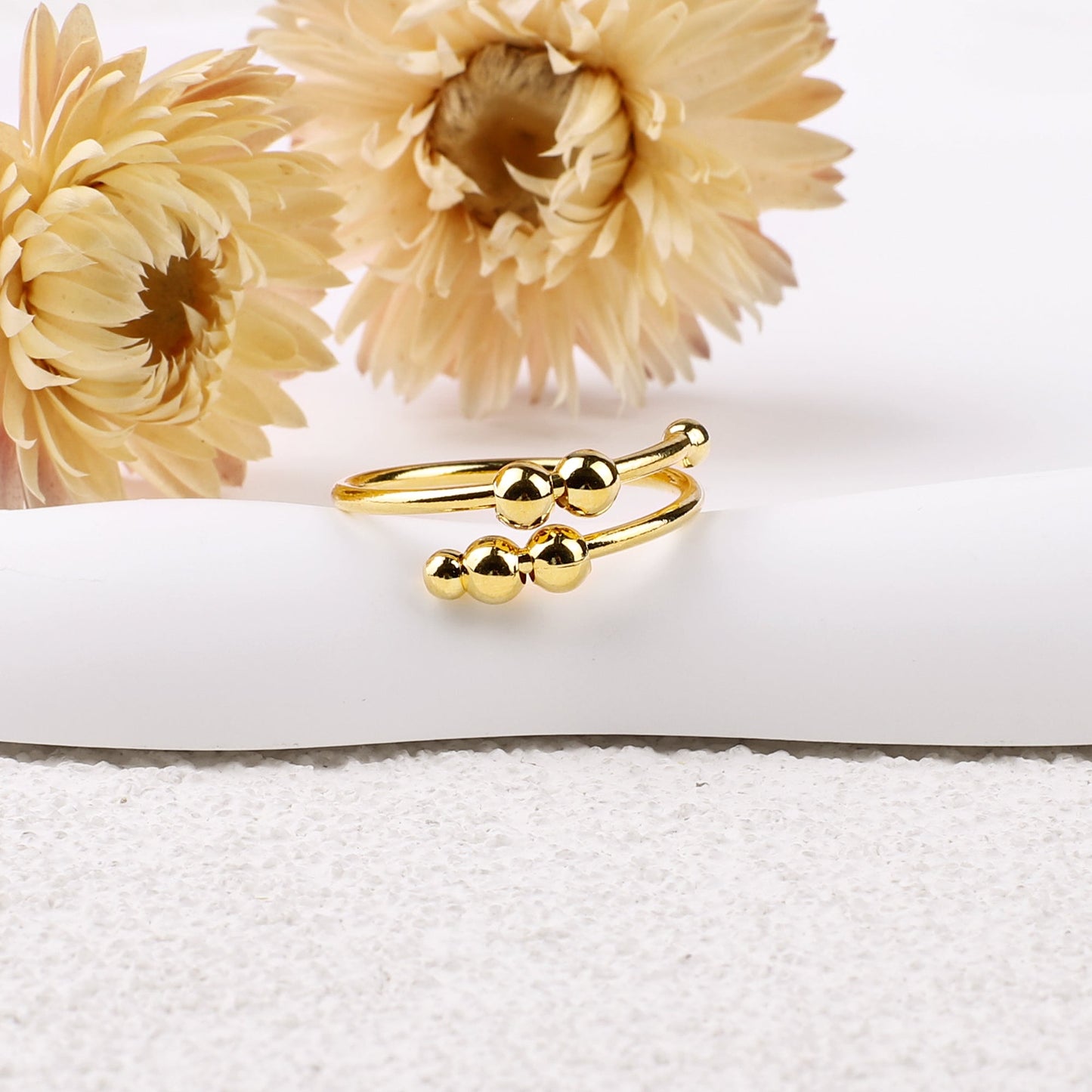 Mint & Lily Adjustable Beaded Fidget Ring